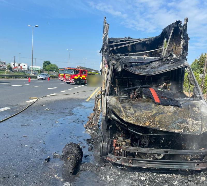 Firefighters extinguish vehicle fire on N7 which leads to traffic delays 