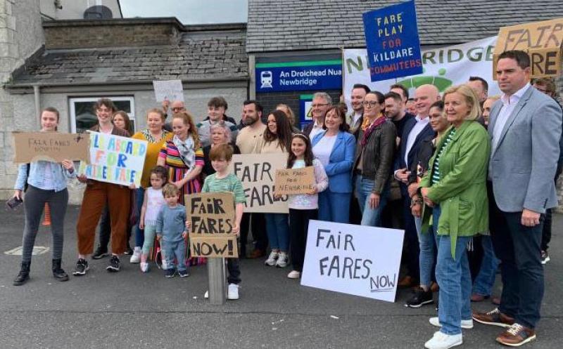 PHOTOS: Kildare Councillors, Senators and locals protest outside Newbridge Train Station