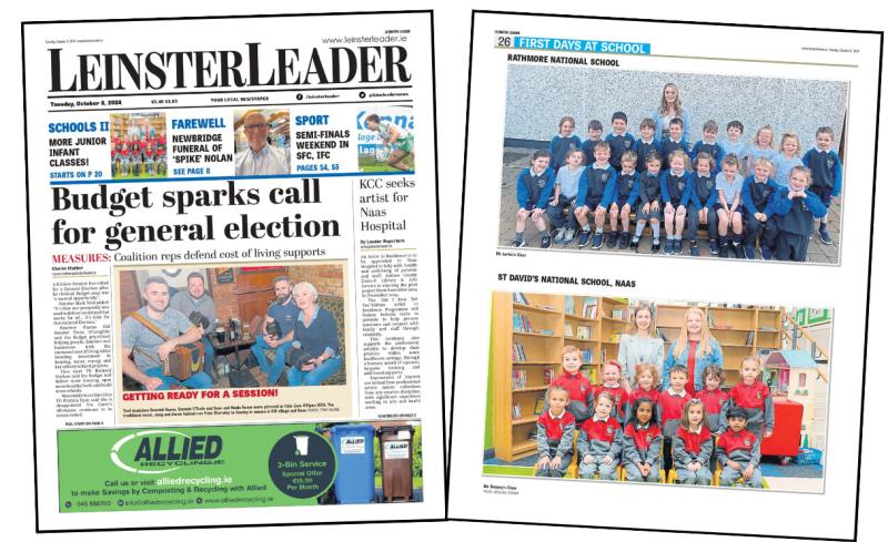 More Junior Infants in this week's LEINSTER LEADER 