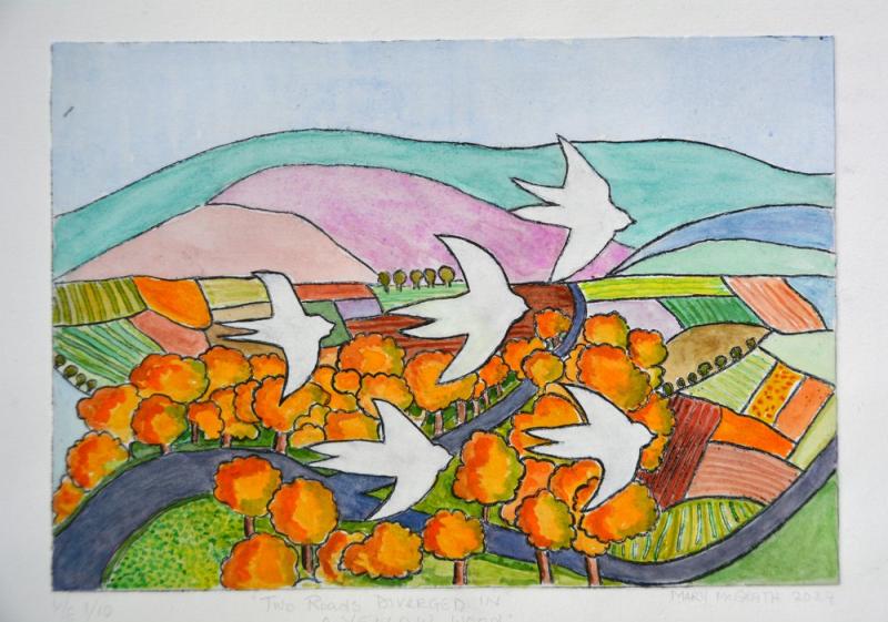 Two Roads Diverge in a Yellow Wood by Mary McGrath