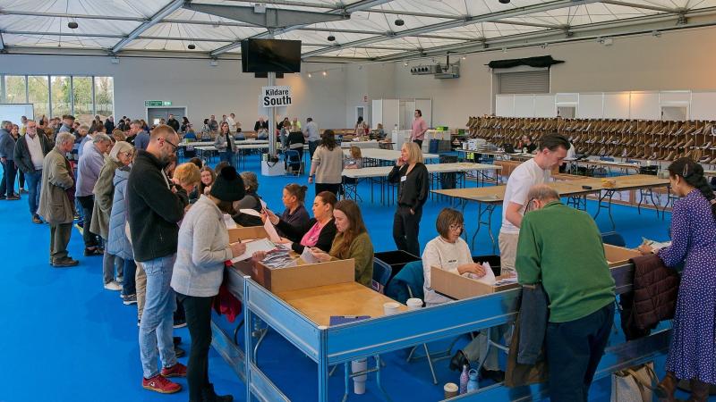 Counting of votes is underway in the Count Centre in Kildare 