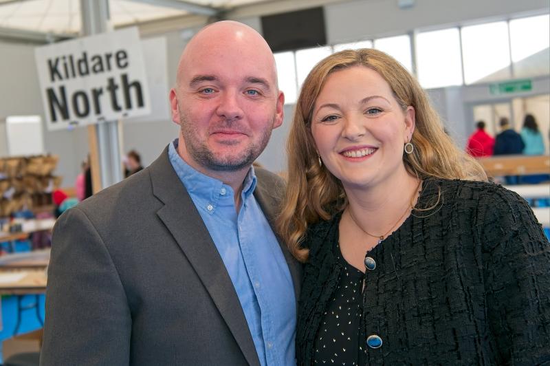 New Kildare North TD Aidan Farrelly with his wife Aisling 