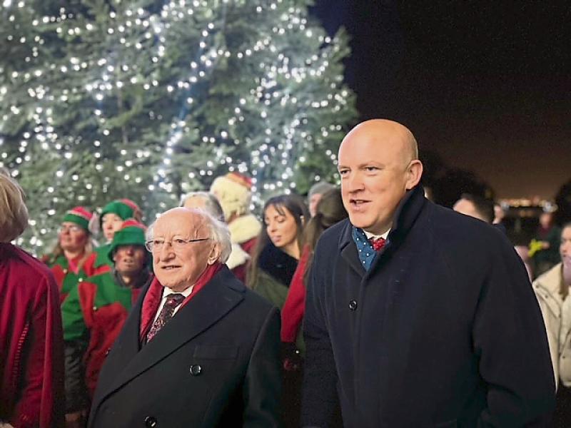 Aubrey with President Higgins