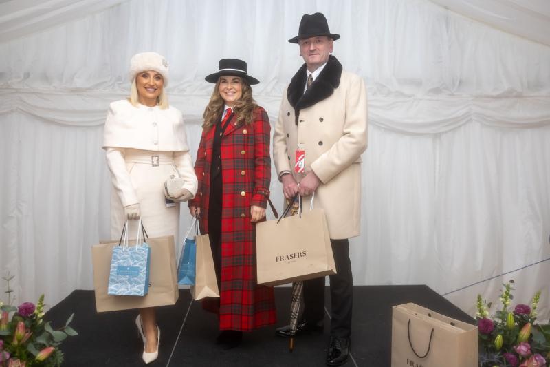 Winner Cara Meehan (centre) with runners-up  Shileen McConville and Raymond Gilbourne 