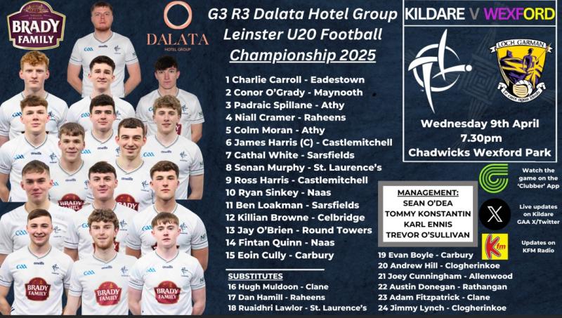Leinster U20 Football: Kildare name team
