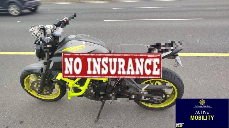 Motorcycle seized by gardai on Kildare's M7