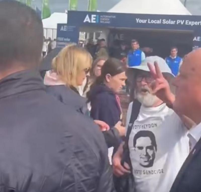 WATCH: Kildare Minister confronted by Palestine supporter at National Ploughing Championships 