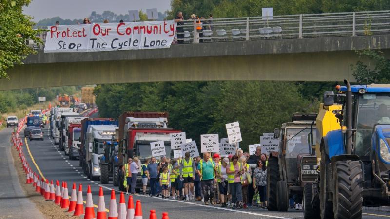 South Kildare protest group claims cycle lanes are damaging vehicles 