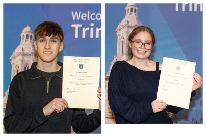 29 Kildare students receive entrance awards from Trinity College Dublin 