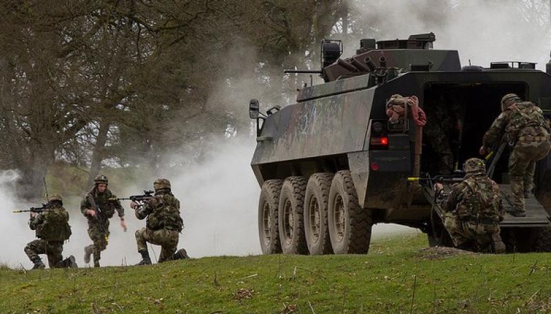Army group firing guns
