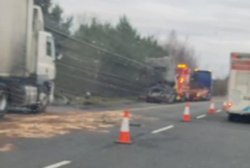 PHOTOS: Two-hour tailback on M7 caused by lorry on fire 
