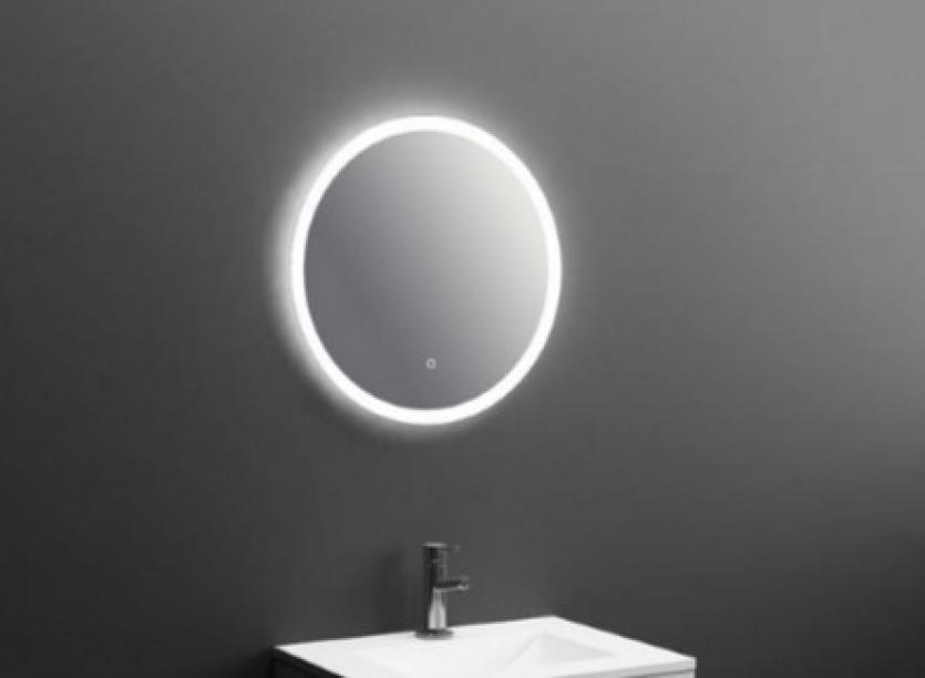Zane 60 LED mirror, ambient lighting bathroom, touch sensor, heated Demister pad, !P44, €350 from Aspire Design