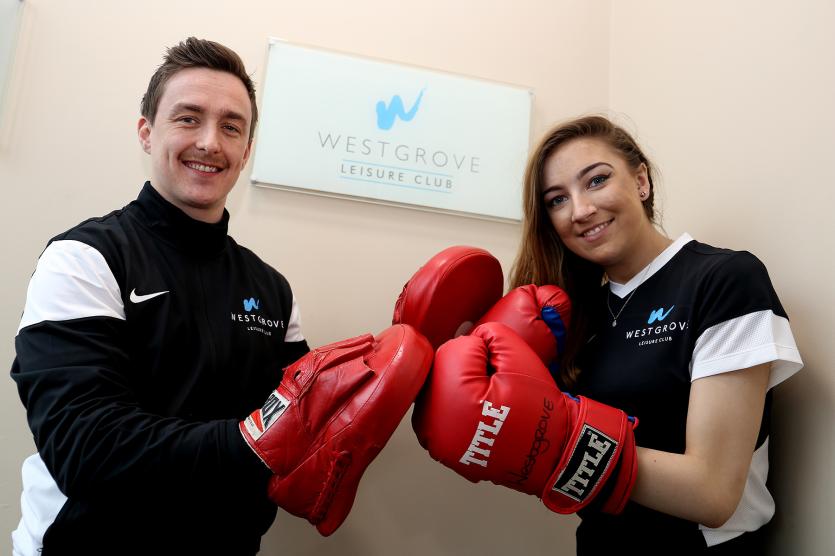 Niall Herbert(Leisure centre manager) and Kasey Davis