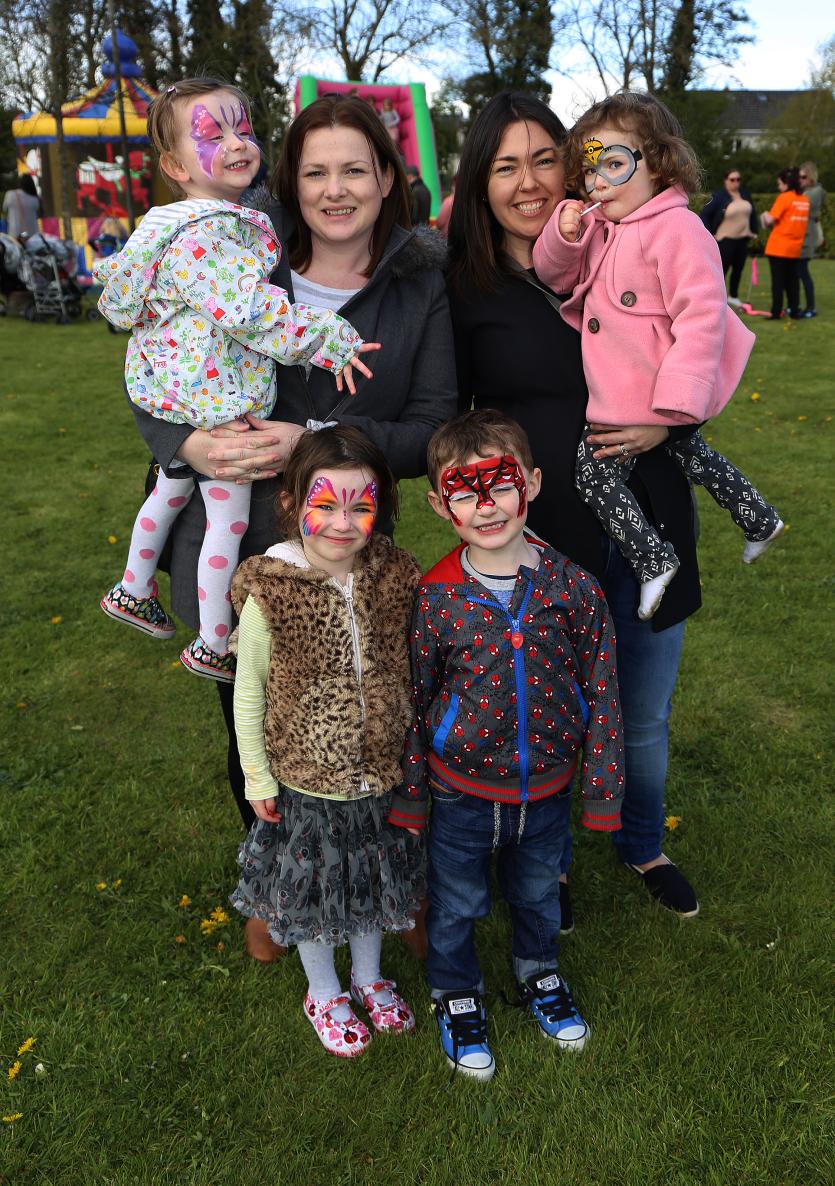 Eileen, Cian and Sophie Cahill with Sharon, Katie and Shannon O Rourke
