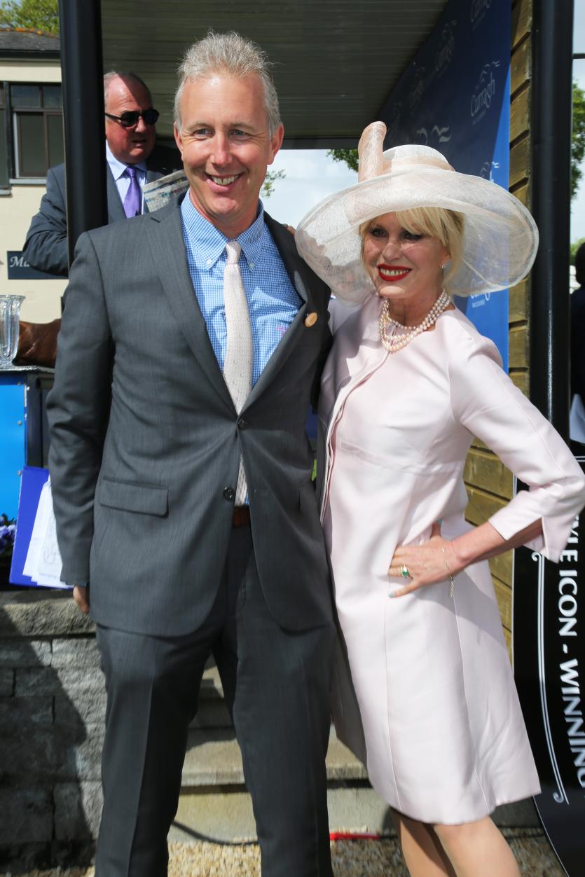 Evan Arkwright (Commercial Manager of the Curragh Racecourse) and Joanne Lumley