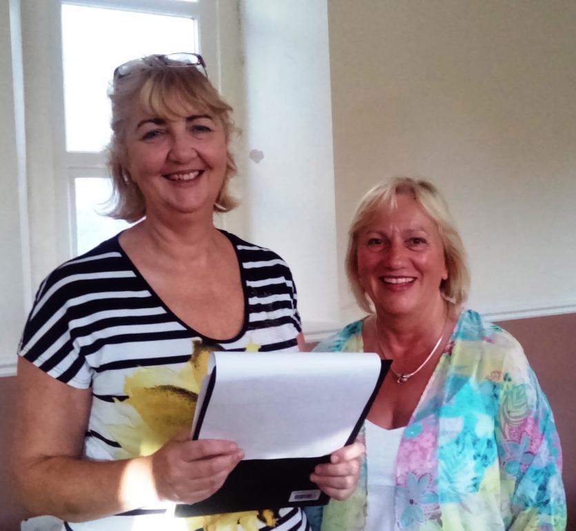 Mary Darker and Jacinta O'Rourke at the Ballymore Eustace meeting to discuss the draft co dev plan