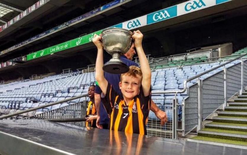 Eddie Kavanagh of Round Towers club with Sam