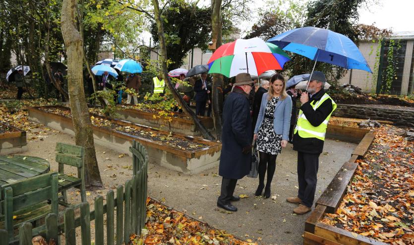 Minister Helen McEntee is shown around the Lusine Gardens at McAuley Place