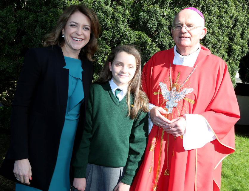 Maxine and Caoimhe Strain with Bishop Eamon Walsh