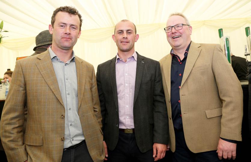 Mayor of Kildare Ivan Keatley, Trainer Adrian Keatley and Michael Walsh