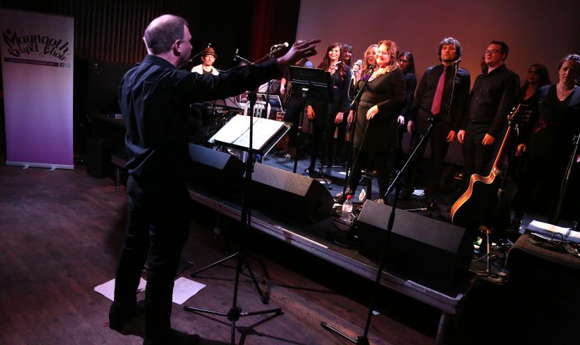 Michael Fay directs Maynooth Gospel Choir at the Sugar Club, Dublin