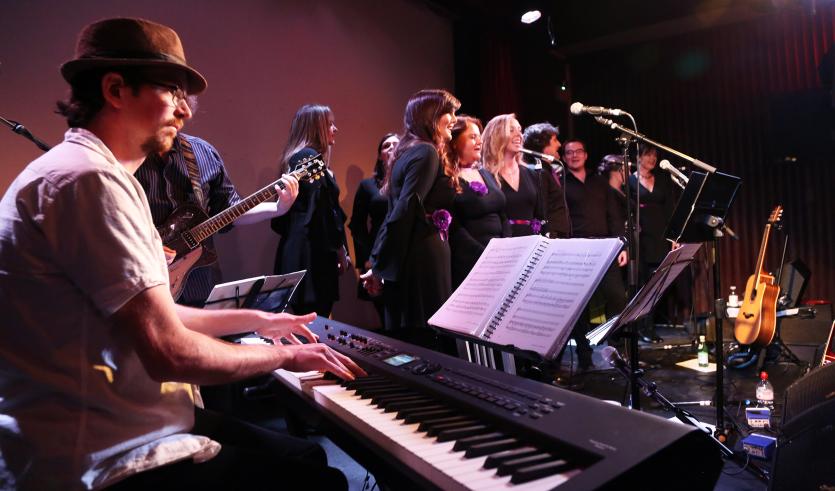 Keyboard Player Brian Kennedy with the Maynooth Gospel Choir