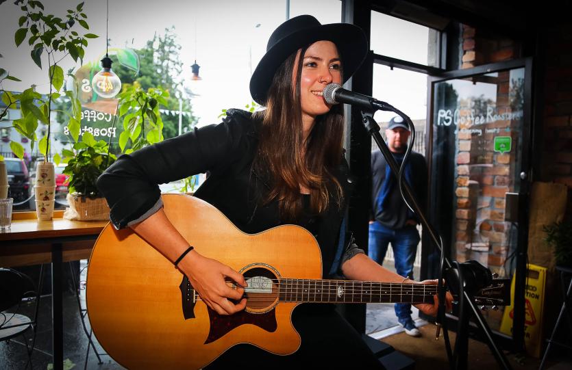 Sina Theil performing at PS Coffee Roasters, Naas