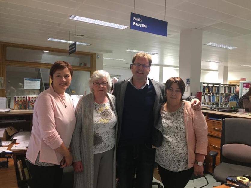Deputy James Lawless with Margaret Coyne, Kathleen Clarke and Library Manager Margaret Birchall at the talk.jpeg