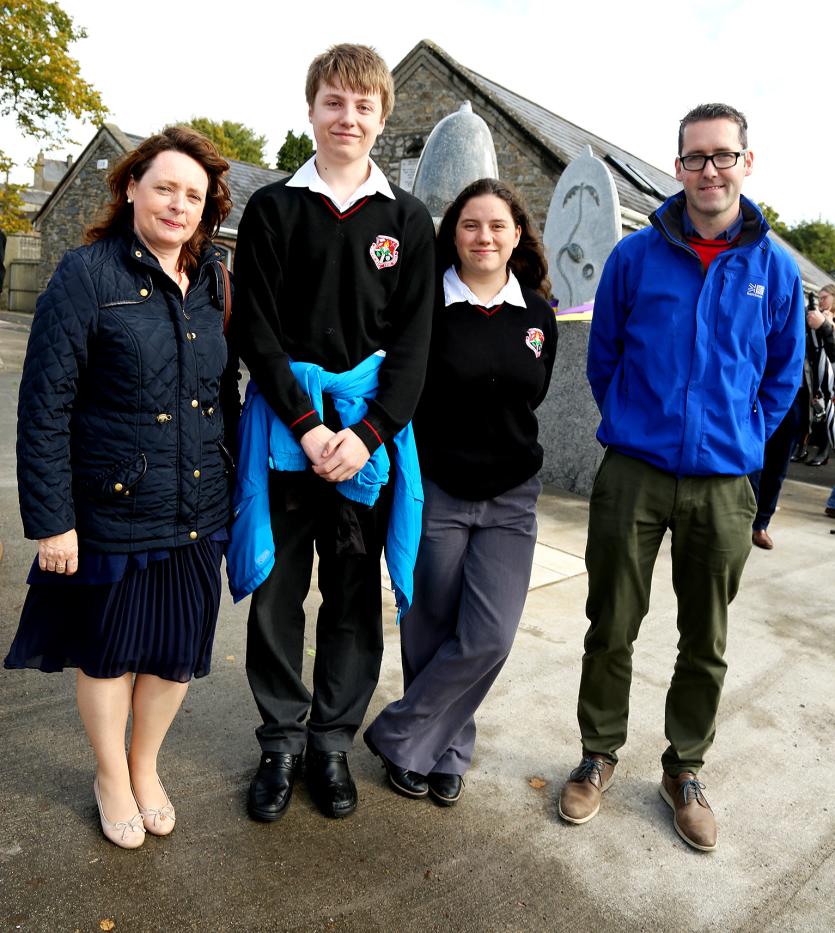 Students Adam Herlihy and Iga Major with teachers Mrs Murphy and Mr Conboy