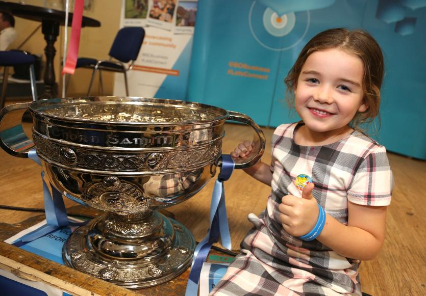 Leah O'Hagan with the Sam Maguire Cuo