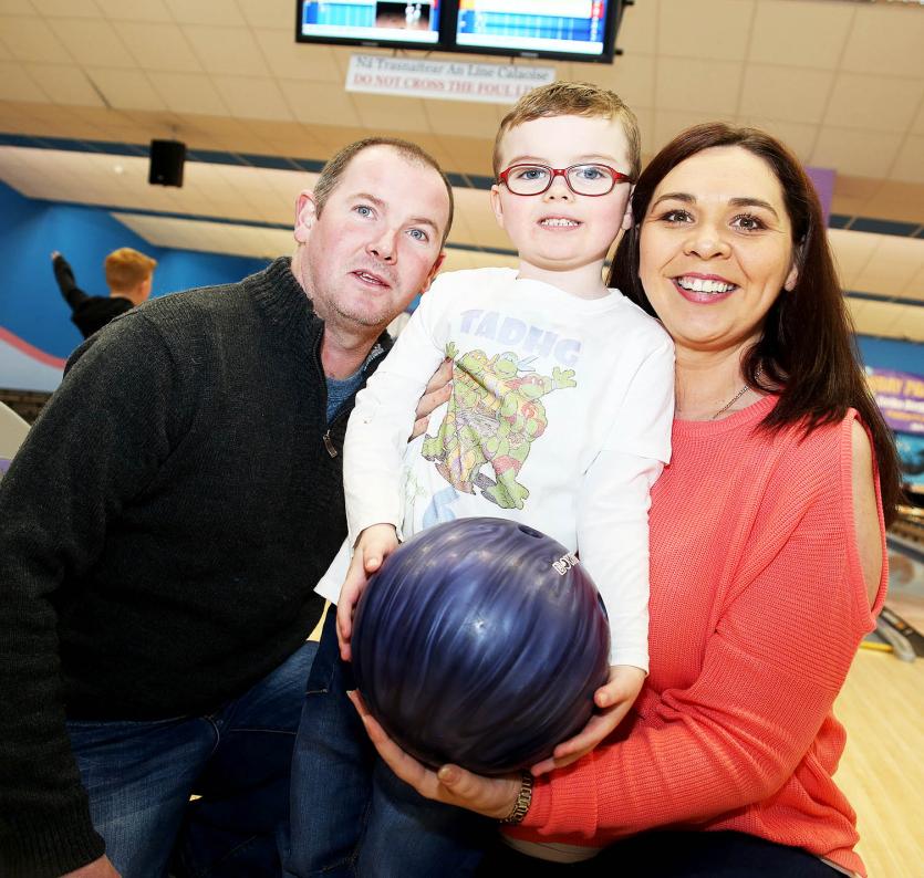 Birthday Boy Tadhg Gorman with his parents Christopher and Pamela Gorman