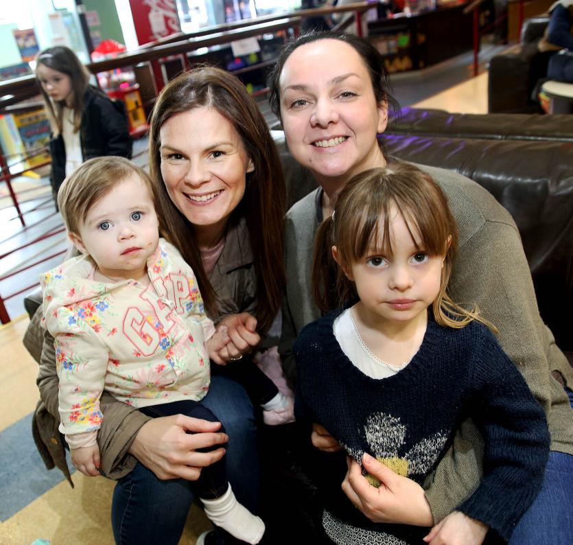 Sue and Rebecca Connell with Linda and Sienna Cushen