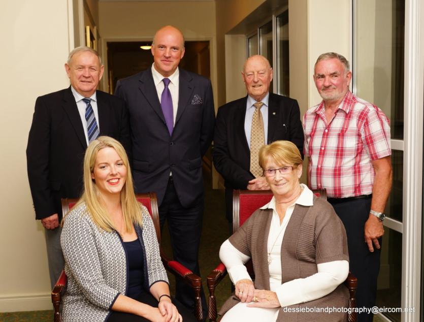 Aubrey McCarthy, second left in back row with REHAB Kildare nominees 2016 at the Keadeen Hotel
