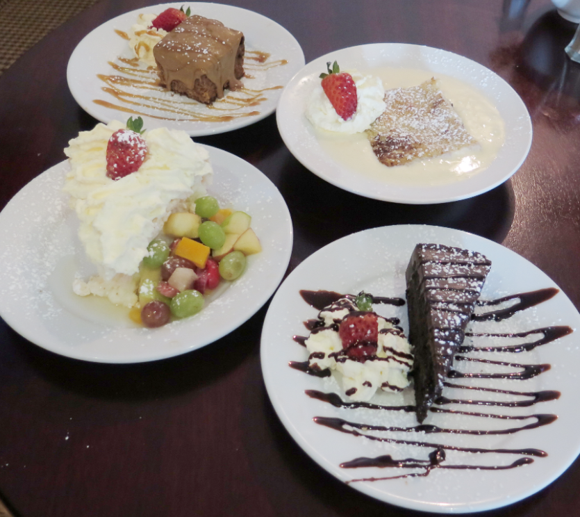 A selection of Desserts on the Menu