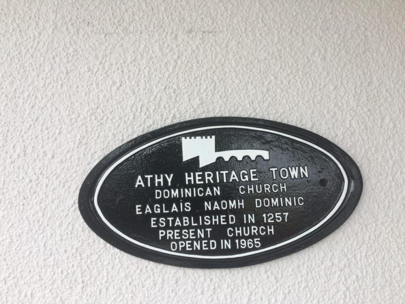 Athy Library name plate.