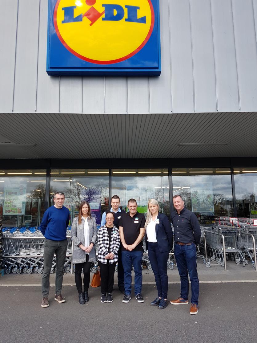 Johnny Doyle (GAA former all star Kildare) Louise Mac Nevin (Supervisor supported employment), Liz Stewart (Participant), Paul O Neill (Participant)Jurga Daugelaite (Manager) Niall Carew (Job Negotiator)