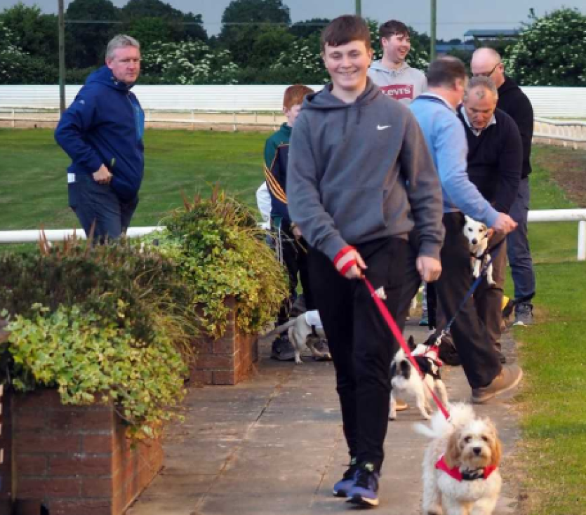 Kildangan GAA 2 Cian O'Dowd with the winner of the Terrier race Charlie
