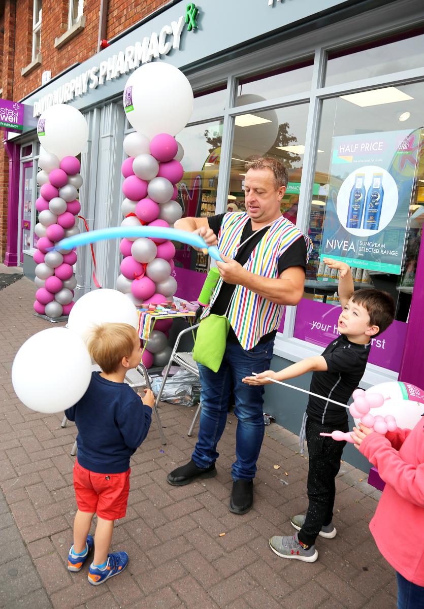 Balloon making and facepainting at David Murphys Pharmacy, Naas