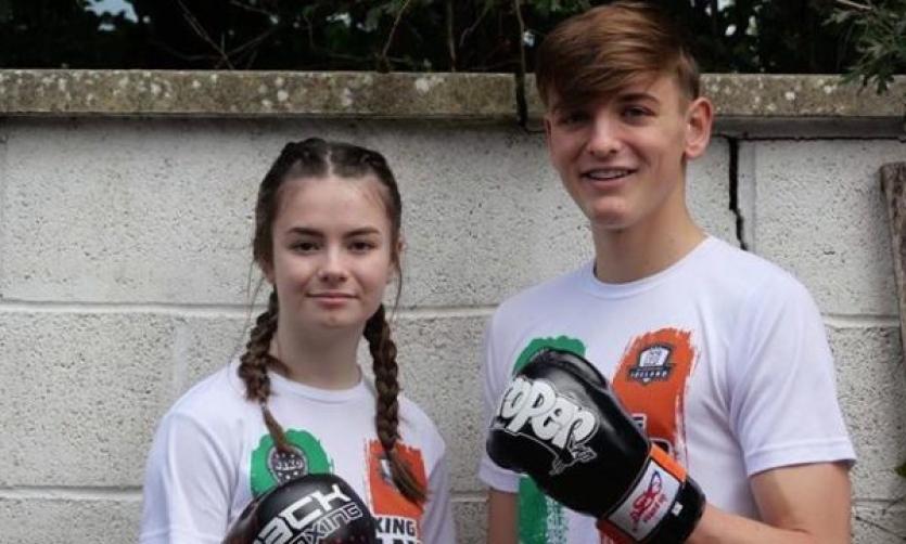 Kickboxers Naoise Colvin from Edenderry, Co Offaly and Conor McGlinchey, Carbury