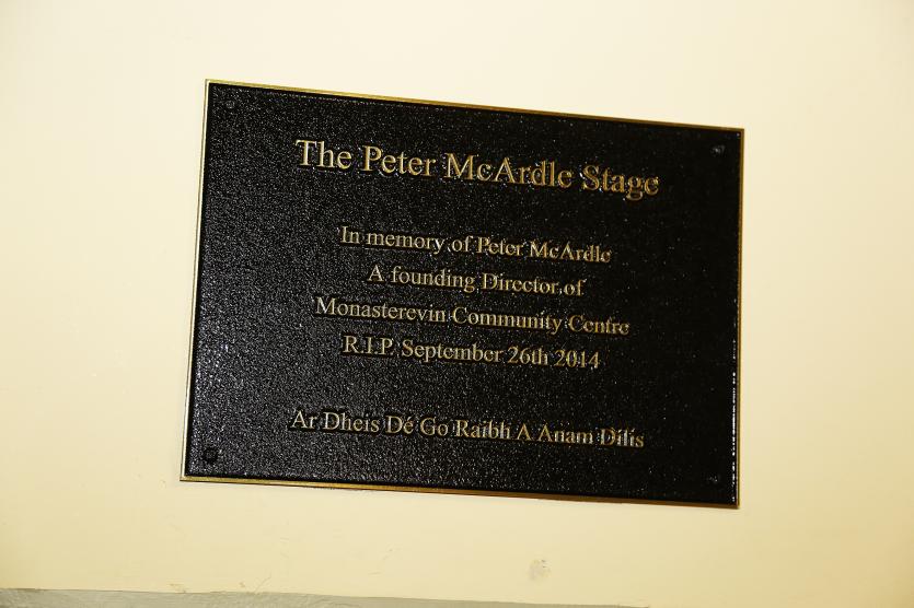 The Peter McArdle Stage plaque unveiling