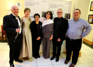 Musicans David Agnew(Oboe),Gloria Birardi(Harpist) Philomena Breslin(Singer) and David Wray(Organist & Accompanist) with Margurite Solan and Mark Hazzard from McAuley Place