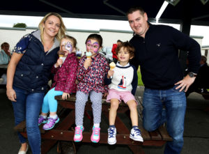 Orla O'Rourke with Mollie, Lilly, Finn and Ian Swan