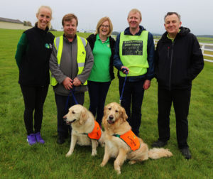 Stephanie Sheen(Irish Guide Dogs Marketing), Nick Palmer(Volunteer), Shirley O'Regan (Marking Communications Officer IGD), Danny Matlock(Volunteer) and Padraig Mallon (CEO Irish Guide Dogs)