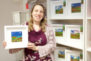 Laura Seed (Graphic Designer, Clane, Originally from Liverpool) at the launch of Art Hub's new concept of bringing Art to the local Community in the form of a Pop Up Gallery and Shop titled 'Metamorphosis', an Exhibition of Diverse Artworks from Ireland. The first Pop up of many to come will be located in the Moat Mall, Naas, Co. Kildare from Thursday the 1st to the 31st of December. The Pop Up will feature many talented artists and craftspeople from all over Ireland in an exhibition celebrating their inspirations. Photo:Michael Donnelly. NO REPRO FEE. See Press Release