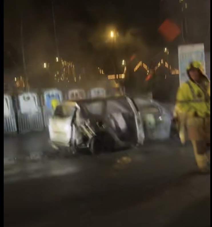 PHOTOS Car bursts into flames at recycling area beside Kildare Village