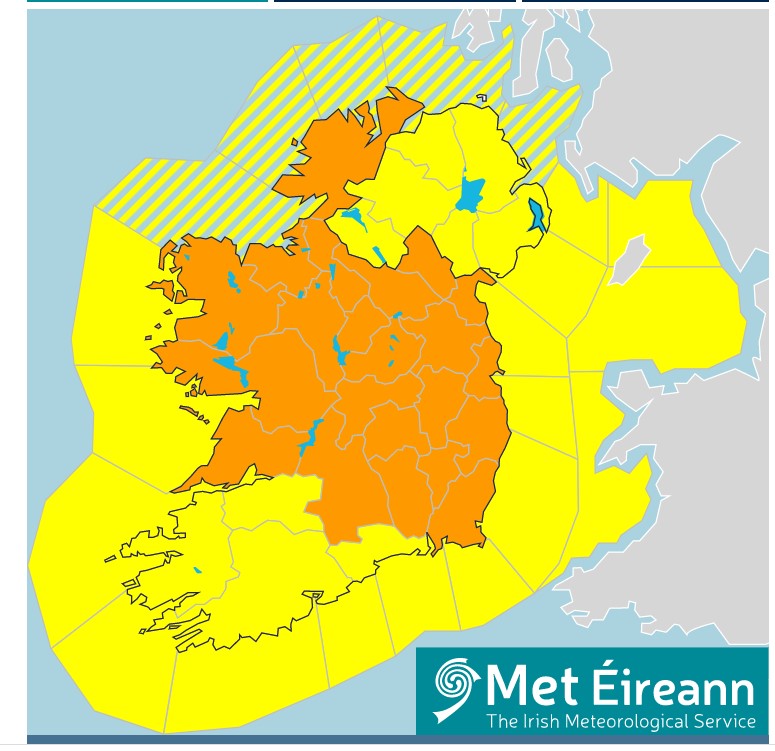 BREAKING ORANGE Weather Warning issued for Kildare Kildare Now