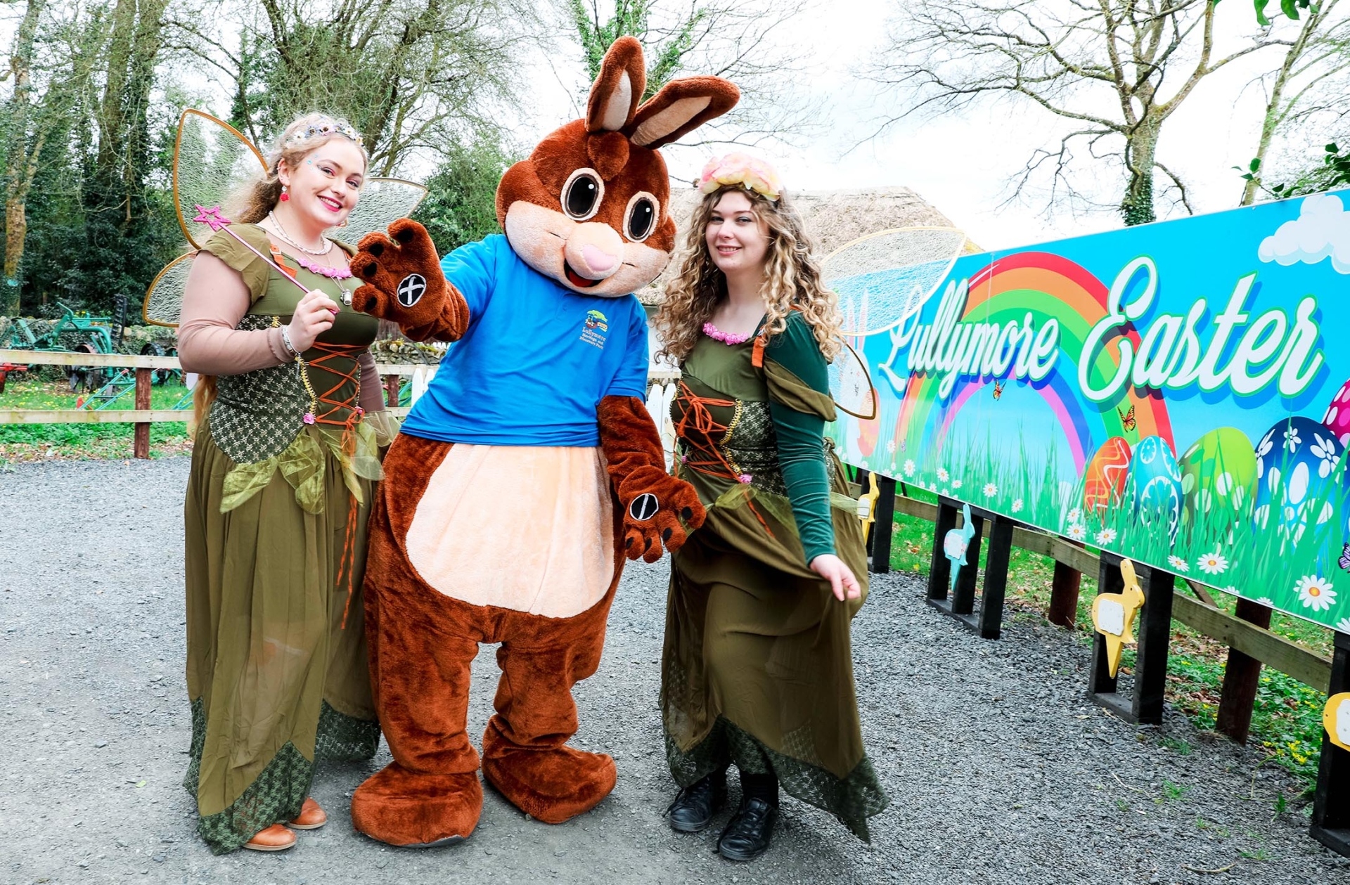 Easter Bunny with Princess Maeve and Princess Aine at Lullymore Heritage and Discovery Park