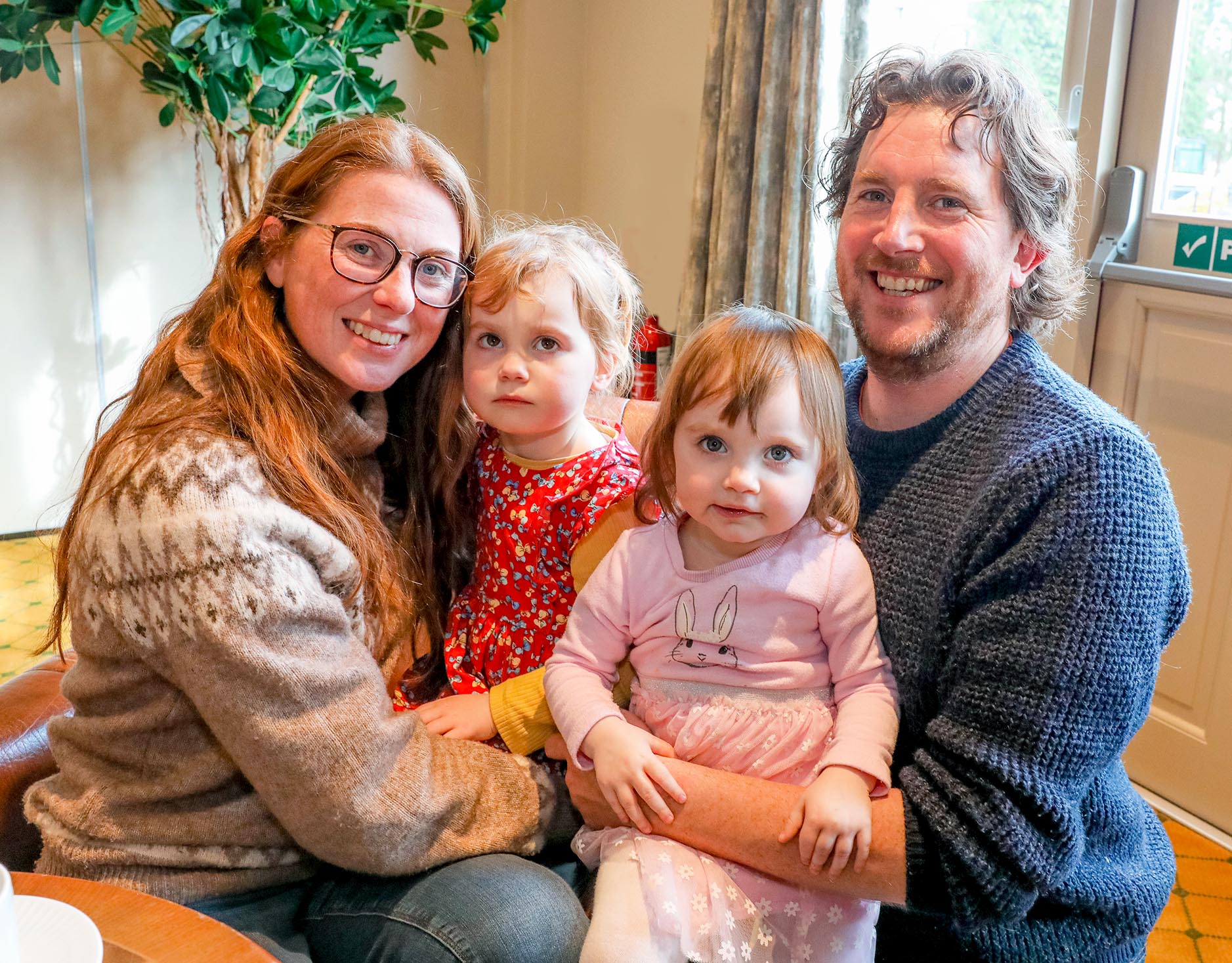 Cathy Butler with Gareth, Hayley and Lauryn Kinsella 