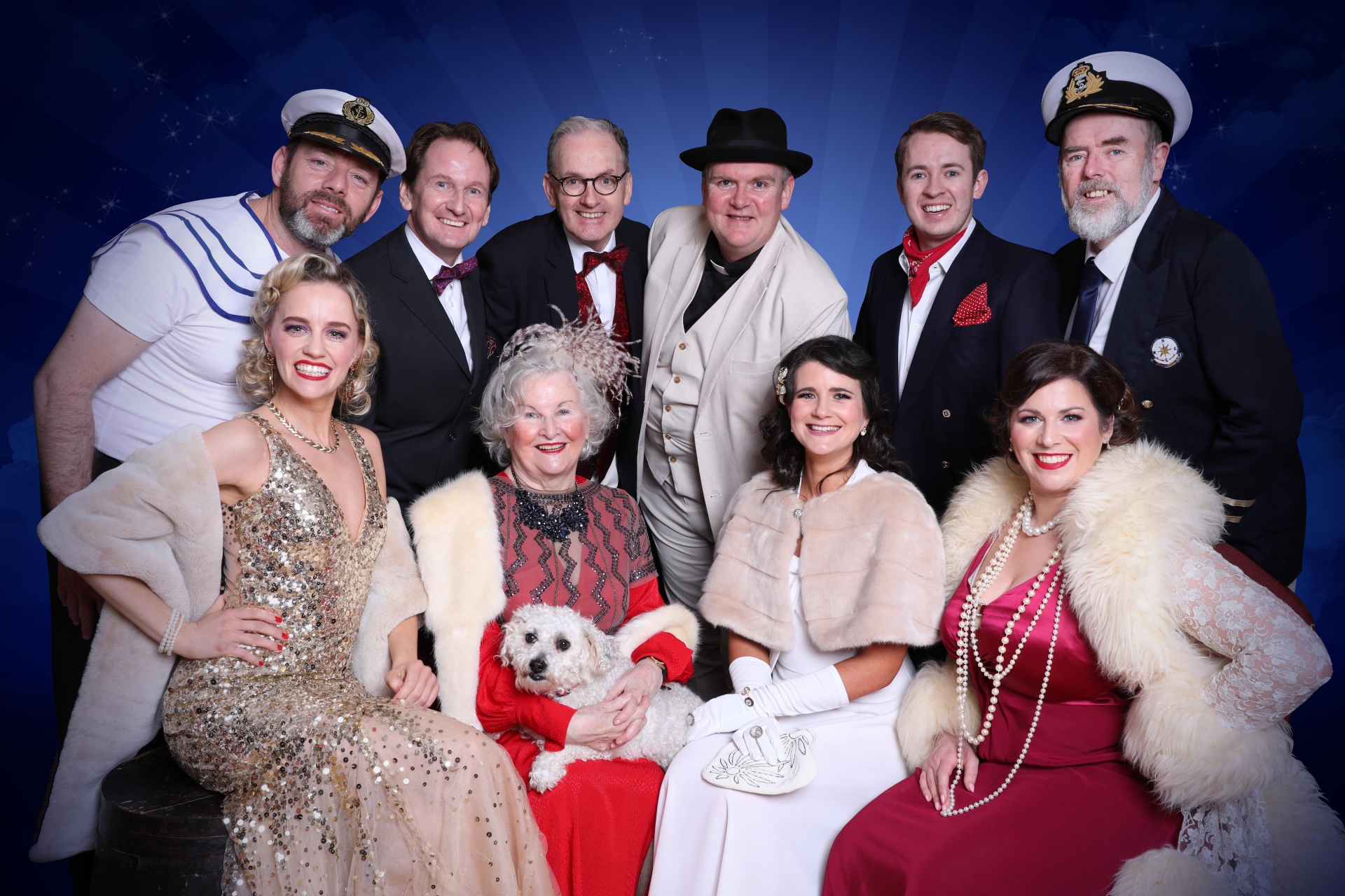 Rory Chadwick (Purser), Paul Dicker (Evelyn Oakley), Sean O'Keeffe Elijah Whitney), Andrew Docherty (Moonface Martin), Daniel Ryan (Billy), John Dooley (Captain), Dearbhail Downey (Reno Sweeney), Mona Conroy (Evangaline Harcourt), Sarah O'Driscoll (Hope Harcourt) and Charlene Masterson (Erma)