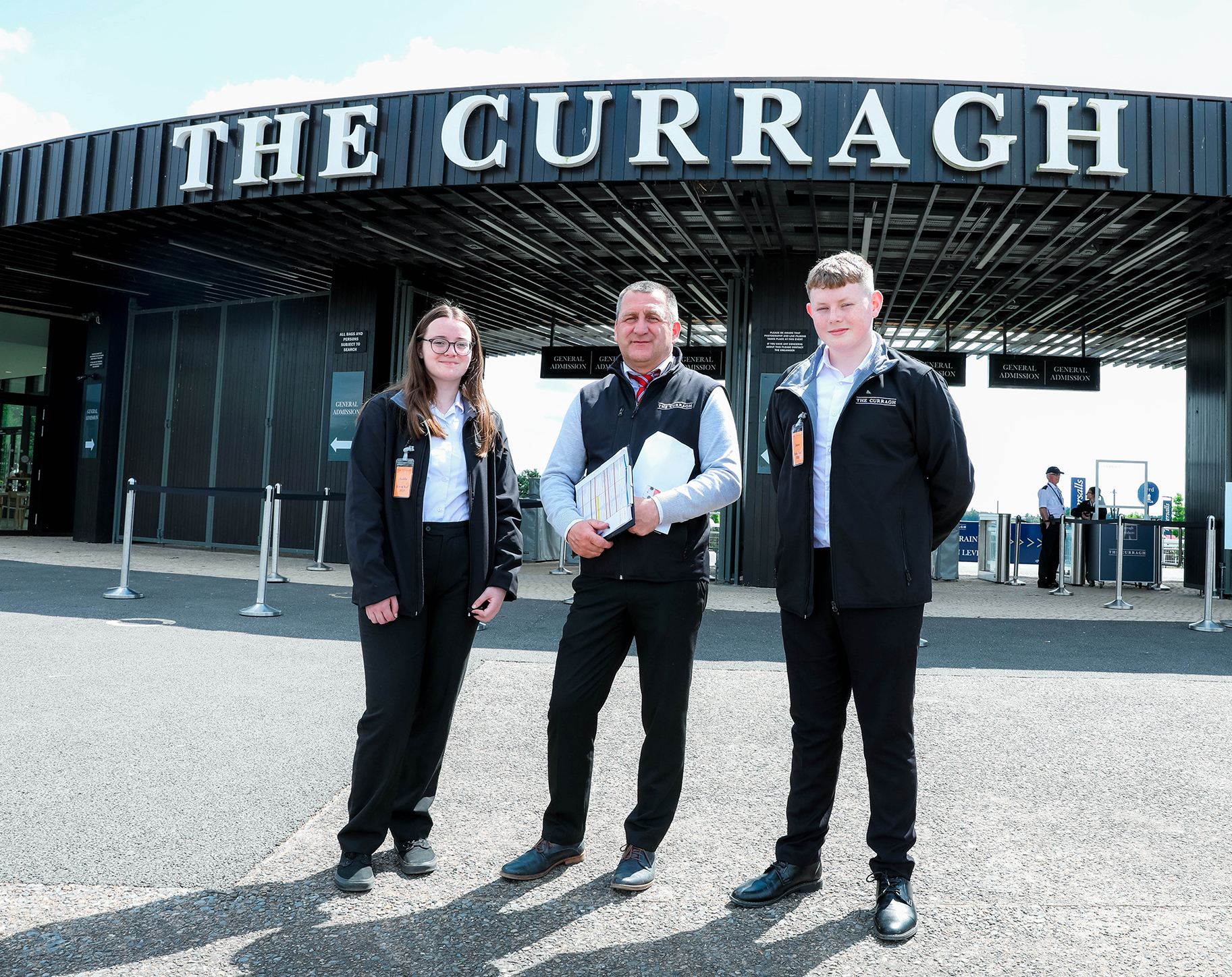 Aoibhe Mulraney, Brendan Cocoman and James Walsh from the Curragh Racecourse